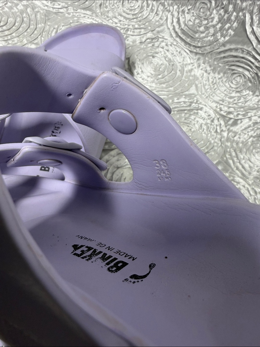 Birkenstock Two-Strap Slide Sandals in Light Lavender - Picture 5 of 16